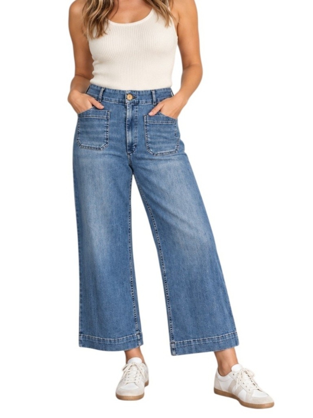 Maeve The Colette Jeans 33 Anthropologie High Rise Wide Leg Crop Patch Pocket